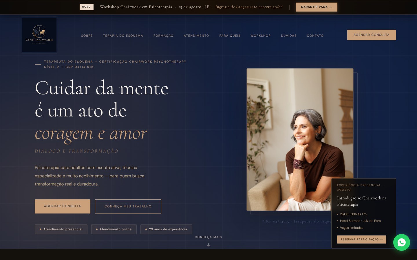 Site de Cynthia Cavalieri — psicóloga clínica