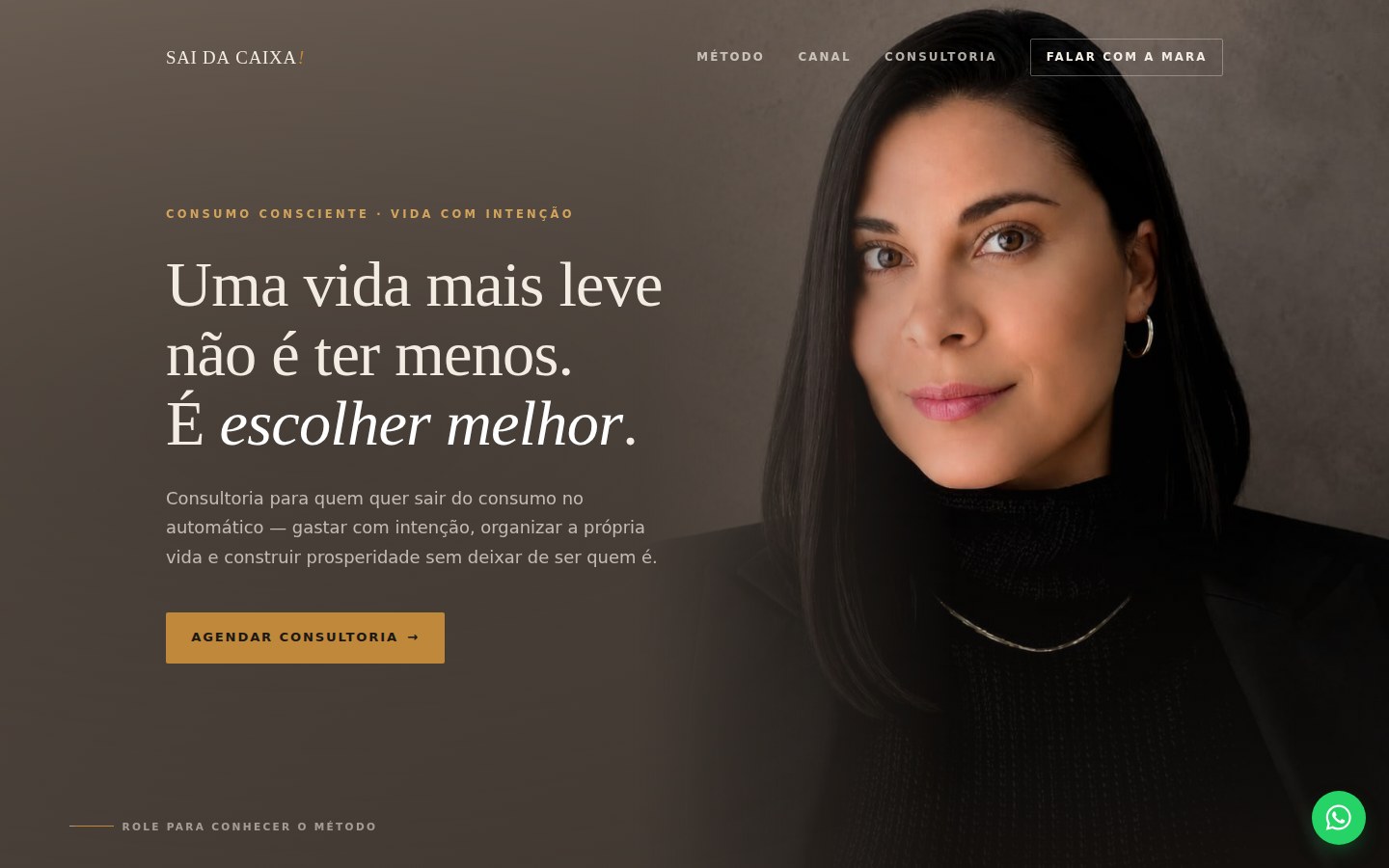 Site do Sai da Caixa — consultoria de finanças comportamentais